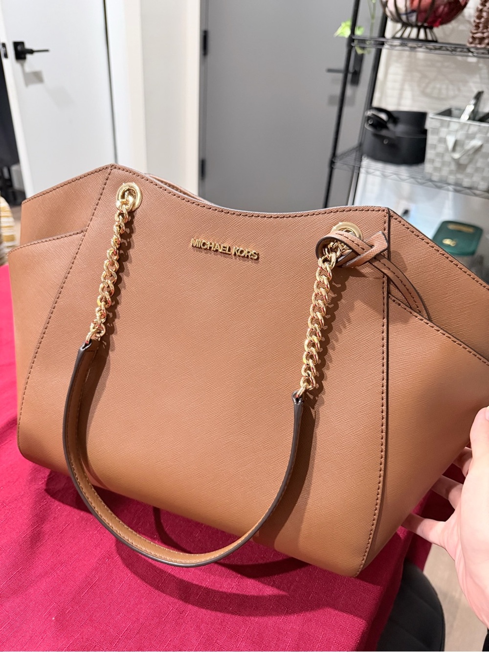 Michael Kors Large Brown Saffiano Tote Bag